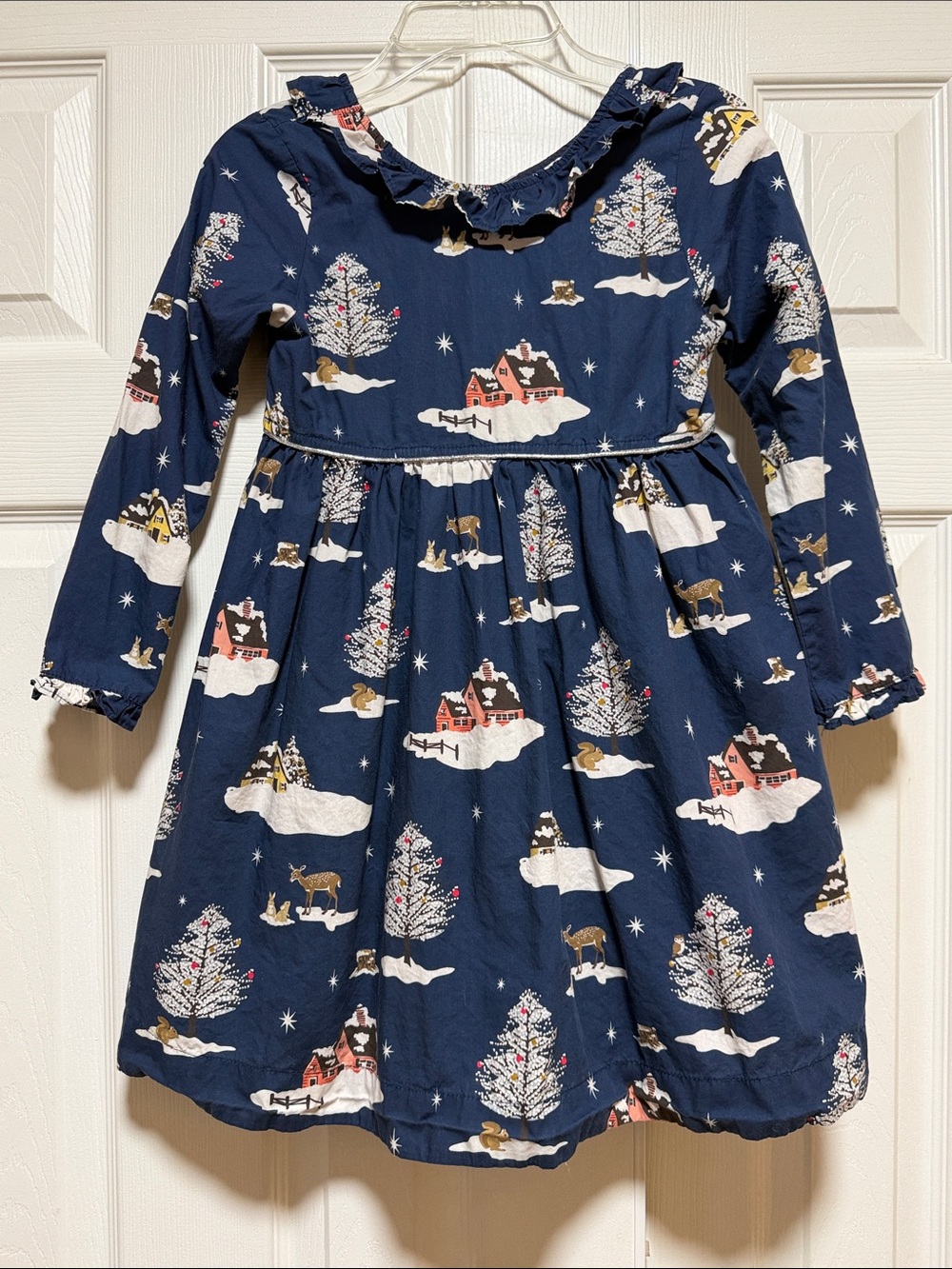 Pink Chicken Princess Diana Dress Blues Winter Wonderland - Size 7Y
